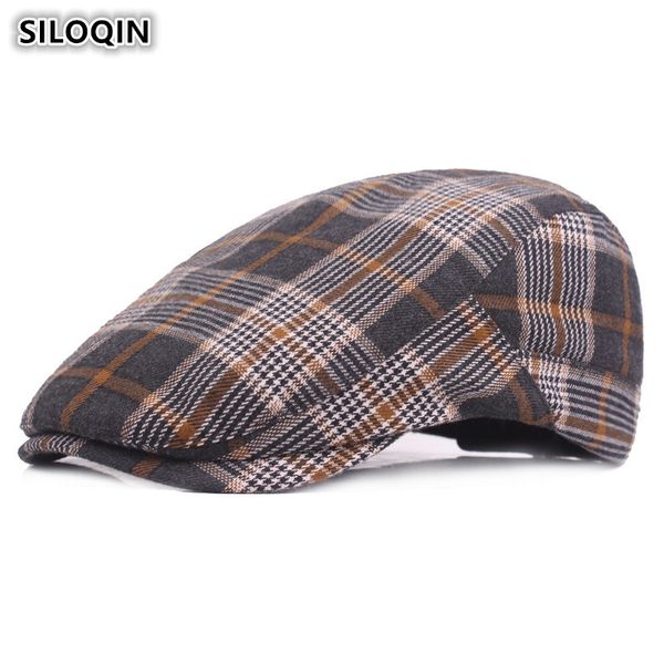 

siloqin simple cotton berets college style fashion sun visor hats for men and women adjustable head size brand caps, Blue;gray