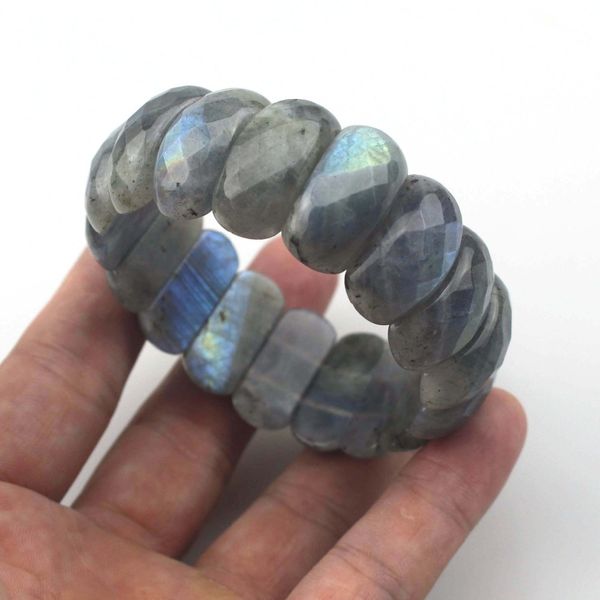 

natural labrite stone bracelet natural stone bracelet diy jewelry for woman for gift wholesale, Black