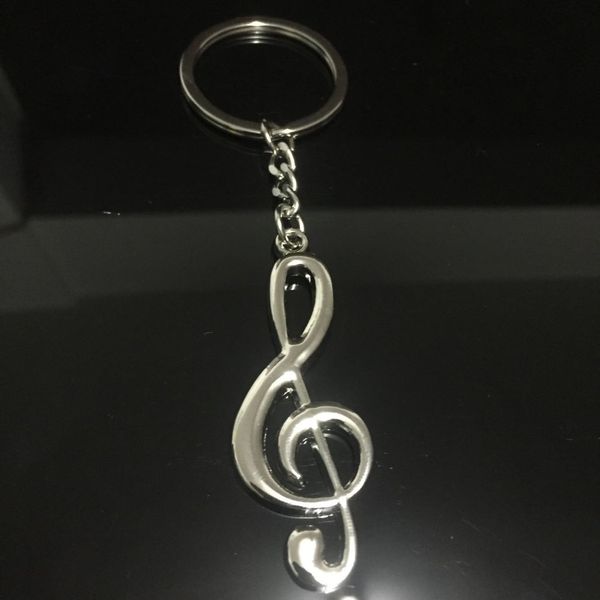 

1 pieces fashion key chain key ring silver plated musical note keychain for car metal music symbol chains friend gift