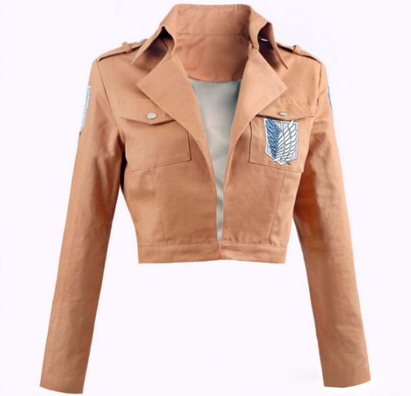 

japanese anime attack on titan cosplay jacket cosplay costume halloween carnival costumes, Black;red