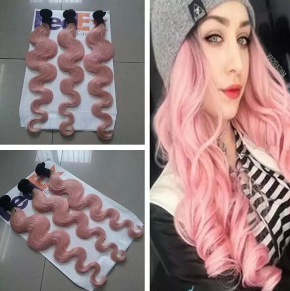 Ombre Hair Extensions Ombre Pink Malaysian Body Wave Virgin Hair