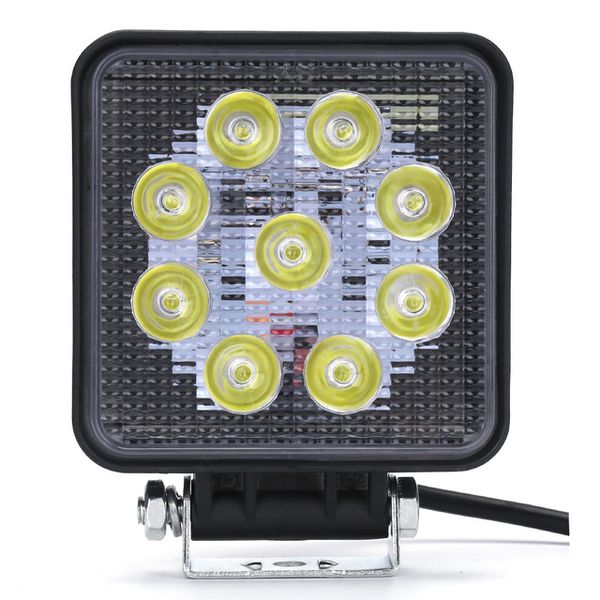 1 peça quadrado LED 27W LED Barra de luz de trabalho para indicadores motocicleta dirigindo Offroad Carro Trator Trator 4x4 SUV ATV 12V 24V