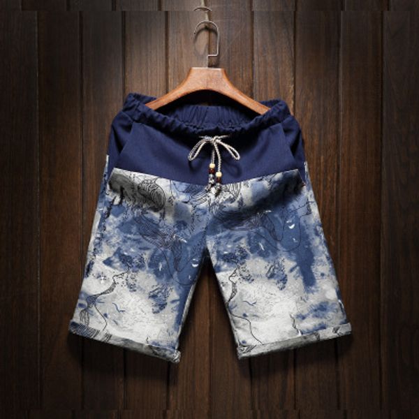 

regulars large size shorts new male fashion stitching loose linen shorts personality trend comfort shorts 4xl 5xl, White;black