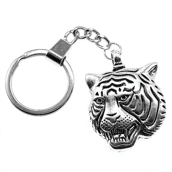 

6 шт. брелок женщины брелоки пара ключей тигр 45x34mm, Slivery;golden