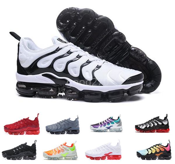 

2018 NEW TN Plus Olive In Metallic White Silver Colorways Shoes Men Women Casual Pack Triple Black airs Shoes
