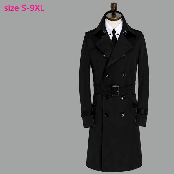 

new arrival fashion autumn winter men windbreaker long suit coat cotton windproof waterproof large plus size s-4xl5x6xl7xl8xl9xl, Tan;black