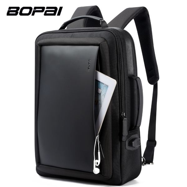 

bopai enlarge anti theft lapbackpack usb external charge 16 inch multifunction backpack bag travel bag men school teenagers