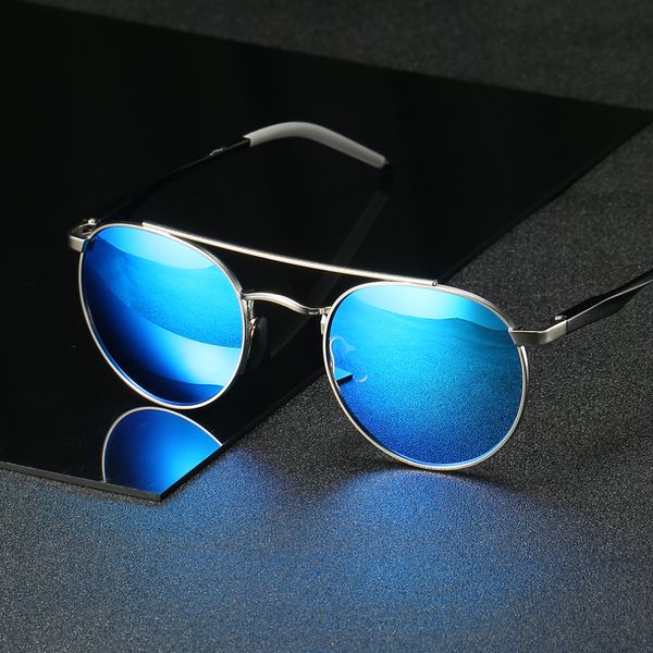 

oval men's sunglasses 2018 polarized gafas de sol homme retro alloy frame sun glasses driver spectacles new designer eyewear, White;black