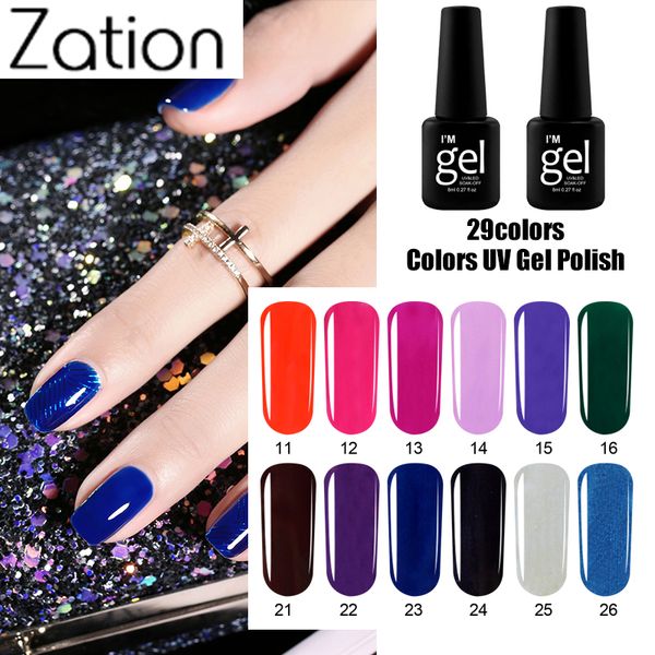 

zation semi permanent hybrid gel polish lacquer nail polish gel led long lasting nail art remover for nails glue uv colors, Red;pink