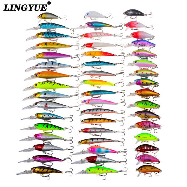 

новый 48pcs / серия приманки для рыбалки смешанные 5 модель minnow приманки искусственное качество профессиональный воблер crankbait рыболов