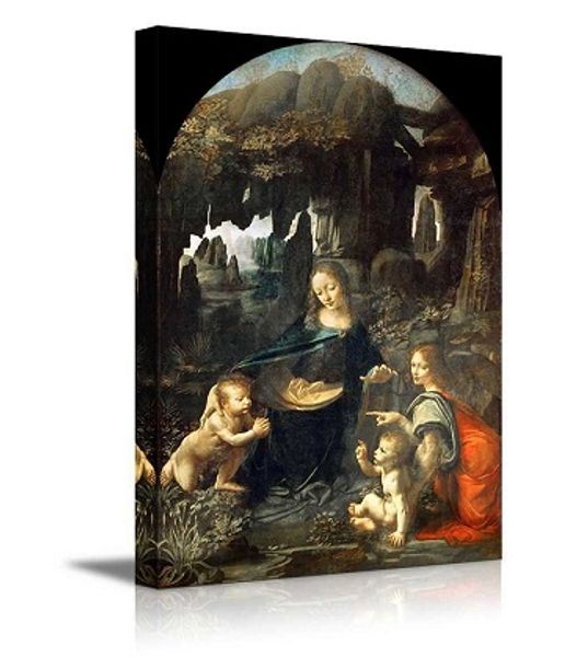 

virgin of the rocks by leonardo da vinci handpainted & hd print classical portrait art oil painting on canvas,multi sizes /frame option p337