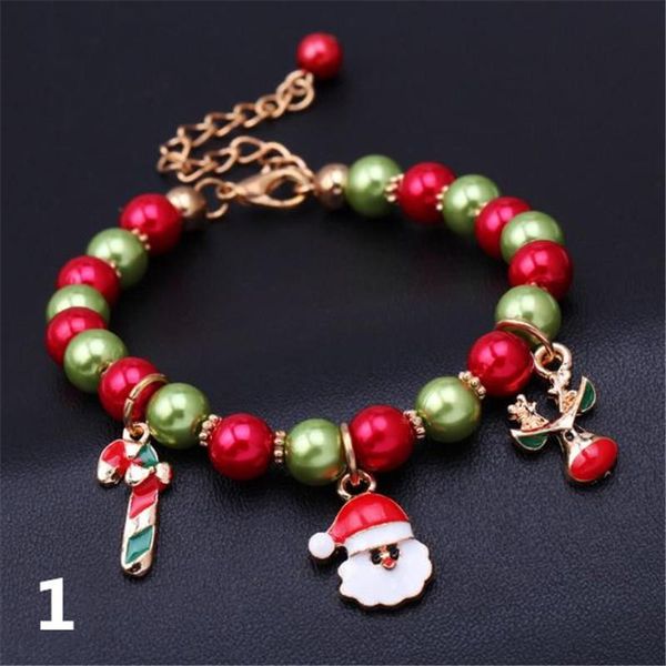 

wholesale 3 pattern christmas charm bracelet bracelet fashion women's santa claus pendant bracelets cosplay accessory ou2102, Silver