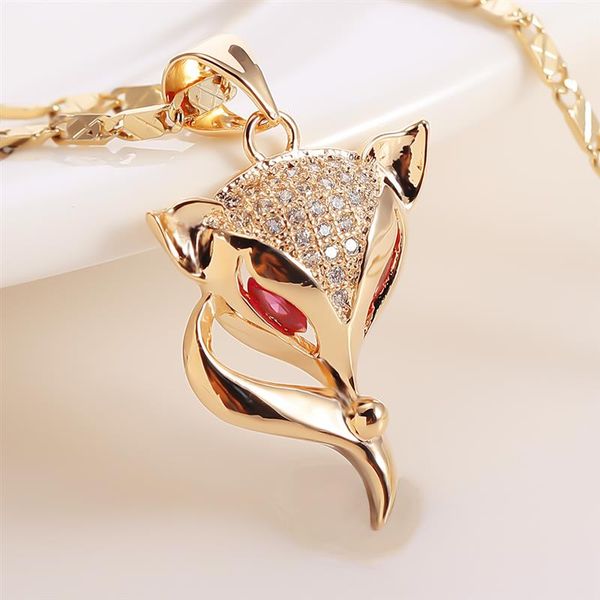 

dotshe simple charm pendant necklace multiple small crystals fox shape classic pendant necklace, Silver