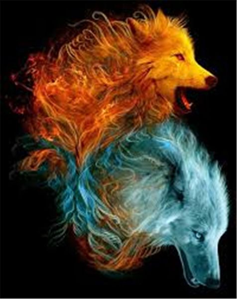 

rhinestone full square diamonds embroidery animal fire wolf diy diamond painting cross stitch kit home mosaic decoration gift sq0050