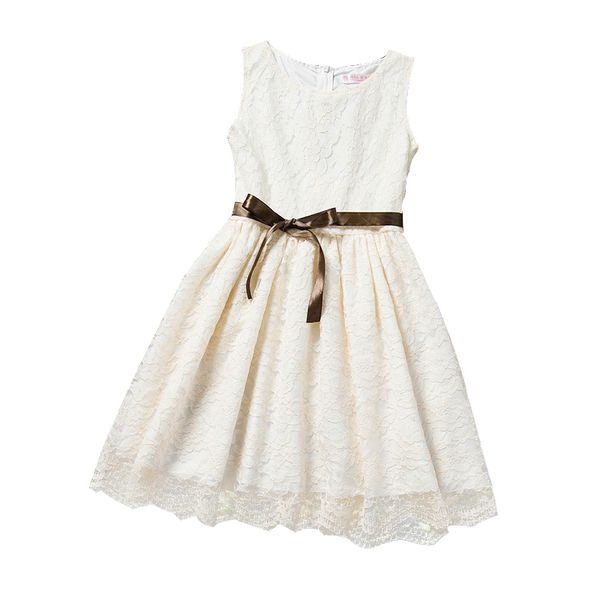 

White Lace Baby Girl Dress For Wedding Ceremony Party Kids Clothes Designs Children's Girl Costume Little Girls Clothing 8 Years