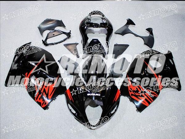 

injection mold new suzuki gsxr1300 hayabusa 97 - 07 1997 1998 2005 2006 2007 black red flame xv4
