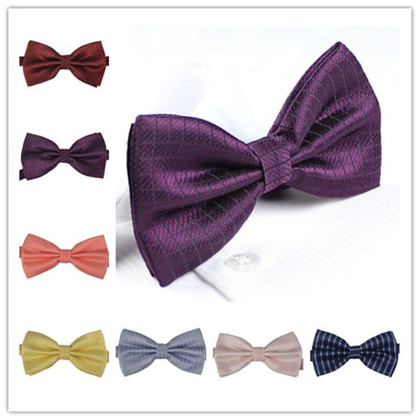 

brand new striped solid color bow tie the fashion leisure red/blue/pink/purple butterfly cravat bow ties, Black;blue