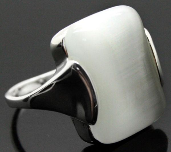 

rare faced white opal 925 sterling silver ring size 7/8/9/10