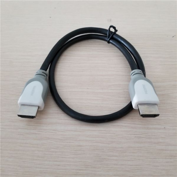 

10pcs/lot hdmi type a adapter data extension cable with white plug male to male 50cm black cable