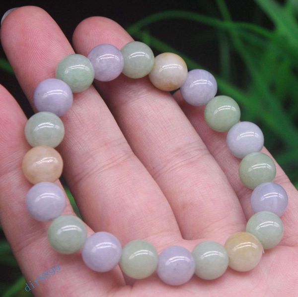 

certified 3 color natural grade a ite beads bangle bracelet 10 mm 456 stone, Black