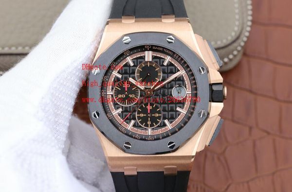 

factory supplier luxury wristwatches rose gold 42mm quartz chronograph mens men's watch watches fashion black dial, Slivery;brown