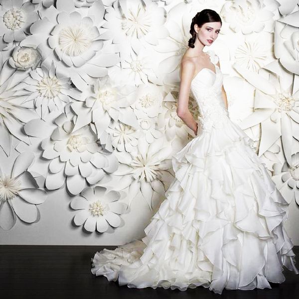 2019 30cm 60cm combination giant cardboard paper flowers wall wedding wall arc paper flower backdrop wedding background deco from diyunicornflowers paper flower wall for wedding