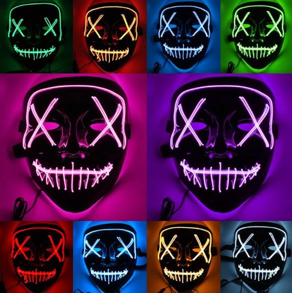 

halloween creepy led light masks 9 colors fluorescence cool party masks pvc skeleton costume accessories ing, Silver