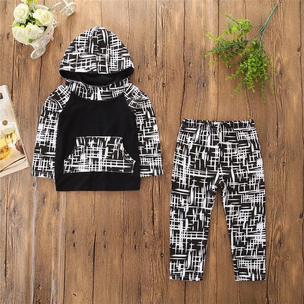 

toddler boy clothes brand new spring autumn boys clothing set hoodie sweatshirt + long pants infant boys outfits children kids clothes, White