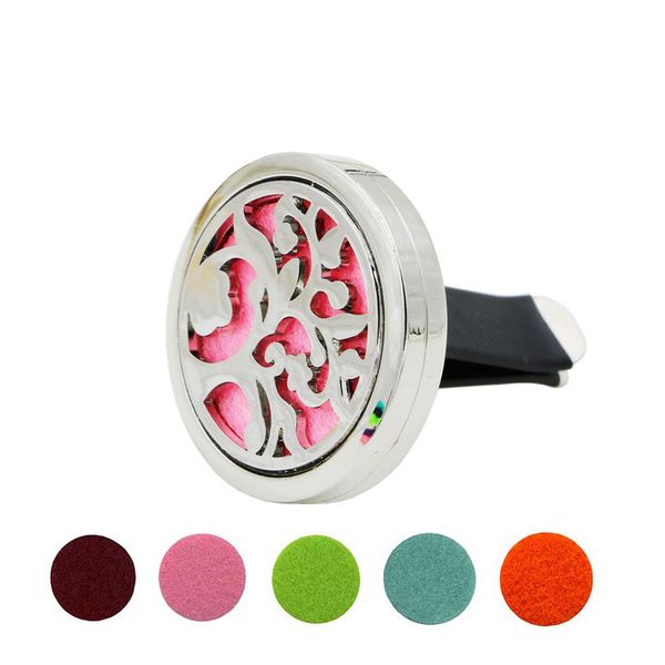 

30mm aromatherapy essential oil diffuser locket black magnet opening car air freshener with vent clip(felt pads)