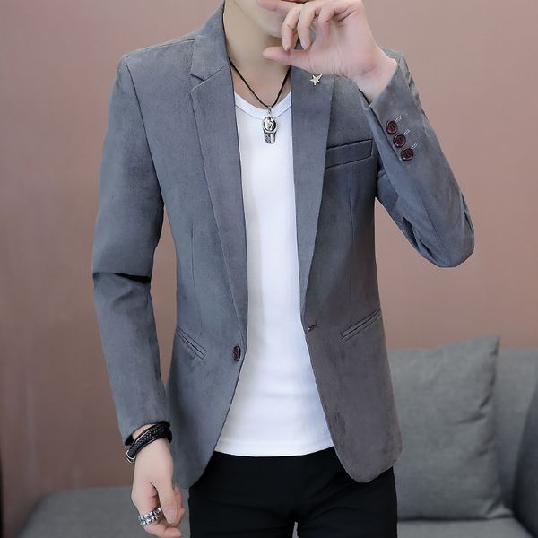 

korean slim men casual blazers and jackets full sleeve office jacket solid mens designer blazer, White;black
