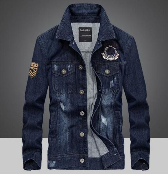 

2022 men's fashion safari style denim jackets coats clothes classic jackets cotton autumn new arrival jackets, Black;brown