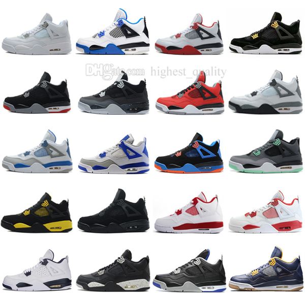 

2023 quality new shoes 4 pure money royalty white cement premium black bred military blue fire red basketball sports sneakers