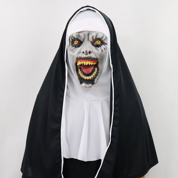 

The Nun Cosplay Mask Costume Latex Prop Helmet Valak Halloween Scary Horror Conjuring Scary Toys Party Costume Props 80pcs