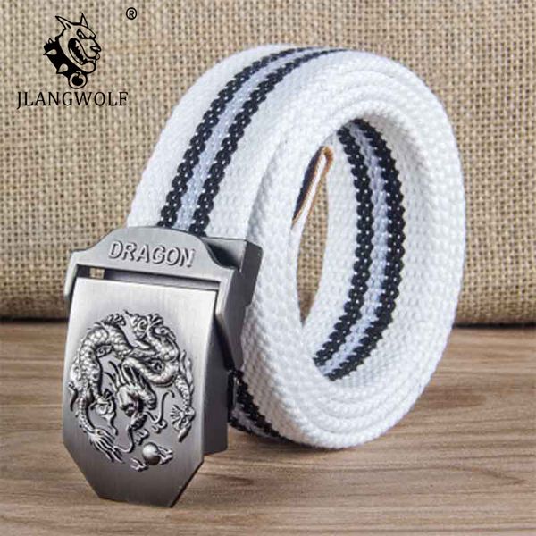 

men's belt fashion men's canvas beltsmetal tactics woven canvas belt casual pants cool wild gift men belts ceinture f017, Black;brown