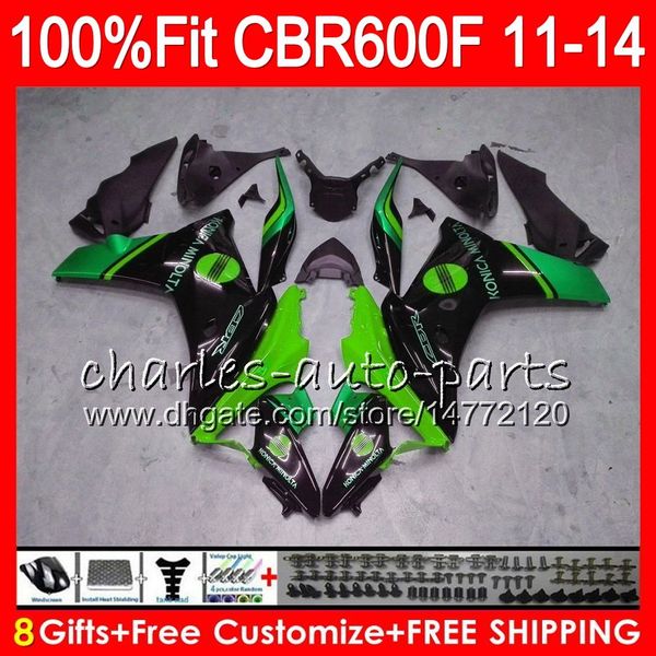 Corpo iniezione per HONDA CBR600 F4i CBR 600 F Verde nero 2011 2012 2013 2014 115HM.63 CBR600F4i CBR600 F 600F CBR600F 11 12 13 14 Carenatura