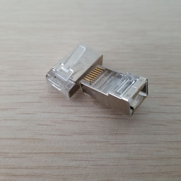 

10pcs/lot crystal modular plug lan network rj45 cat5 connector adapter jack 8p8c shielding diy