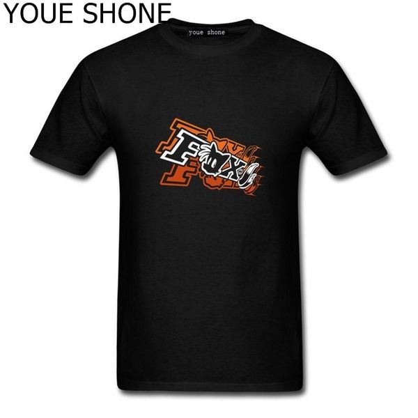 

summer funny men's t-shirts print two-tailed fox t shirt fashion brand design crossfit tee shirts men homme fitness, White;black