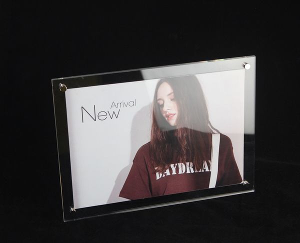 2019 A5 Acrylic Wall Amounted Frame Label Sign Leaflet Display