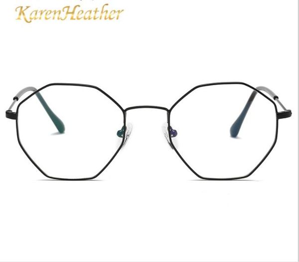 

new retro irregular eyeglass frame, ladies' polygon open lens, plain glasses, spectacles frames for myopia, Silver