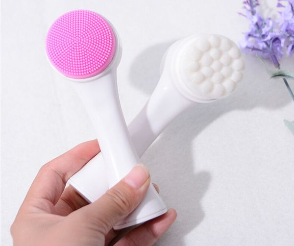 

щетка для очистки стоя двусторонняя силикагель щетка для лица cleanser чистый и мягкий массаж макияж инструменты бесплатная доставка