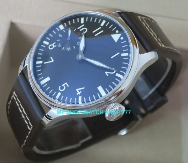 

44mm 6497/3600 gooseneck mechanical hand wind movement luminous men's watch mechanical watches 148, Slivery;brown