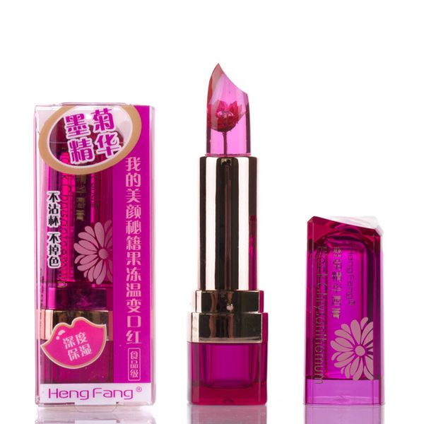 

2018 brand hengfang makeup flower lip tick color change on temperature food grade lip tick blacki h chry anthemum moi turizing