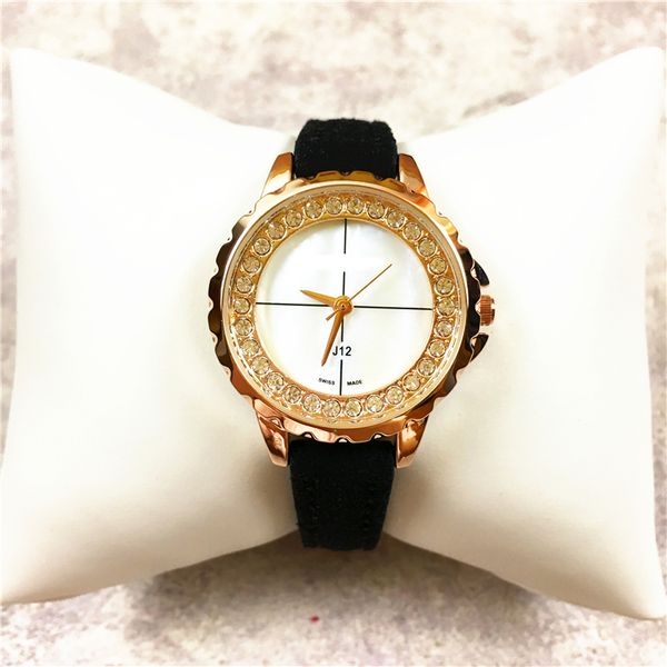 

fashion style luxury women watches colorful leather diamond lady clock gift for girls student luminous rhinestones ing, Slivery;brown