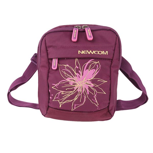 

newcom polyester general-purpose hit color flower embroidery strong design bag and fashion light weight messenger bag purple
