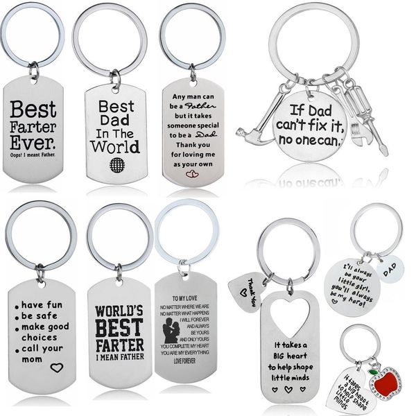 

stainless steel pendant gifts for mom dad son lover keyring keychains key chain ring family friends present friendship, Silver