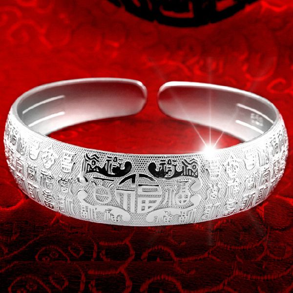 

simple style silver plated charm bracelet jewelry gift wholesale handmade adjustable blessing bracelet for women, Black