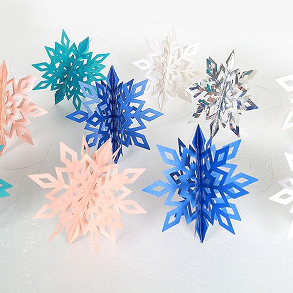 Compre Adornos De Copos De Nieve En 3d Copo De Nieve De Papel Colgando En 3 Tamaños Cuerda Decoraciones Navideñas árbol De Navidad Adorno Adornado