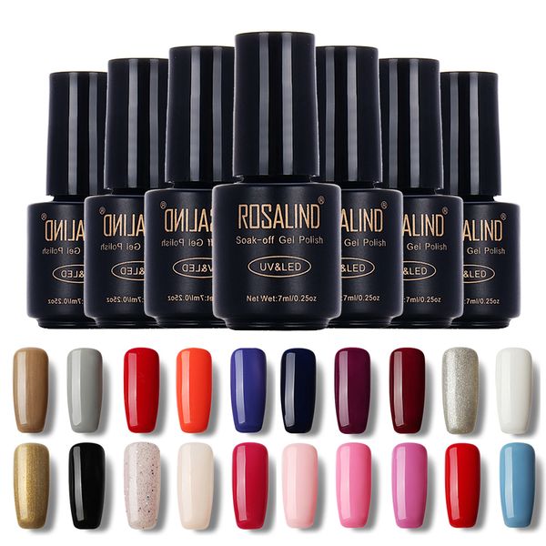 

rosalind 1323-1864 gel nail polish black bottle 7ml nude color nail uv led gel macaron semi permanent art polish