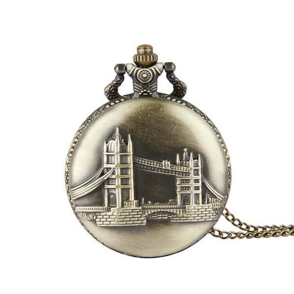 

wholesale 50pcs/lot classic double bridge pocket watch vintage pocket watch men women antique models tuo table watch pw146, Slivery;golden