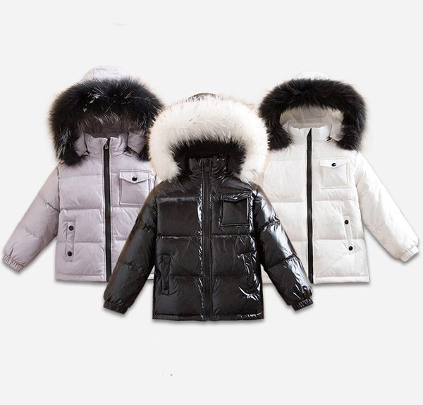 

children's wear down jacket animal hair collar 2-10 years old, Blue;gray